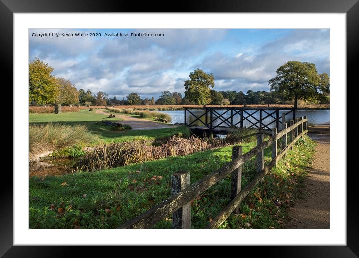 Bushy Park small bridge Framed Mounted Print by Kevin White