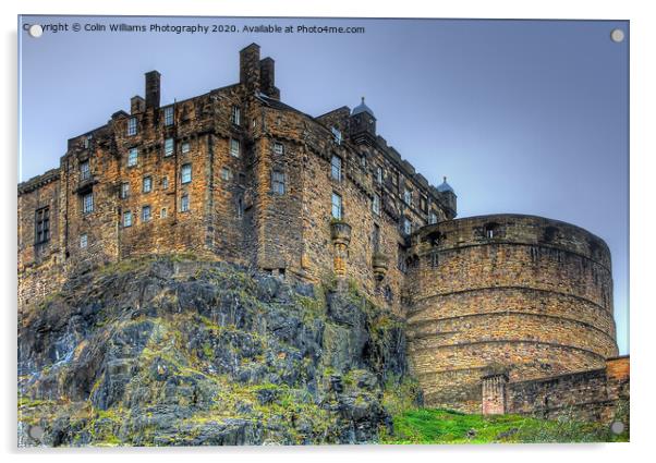 Edinburgh Castle On A Winters Day Acrylic by Colin Williams Photography