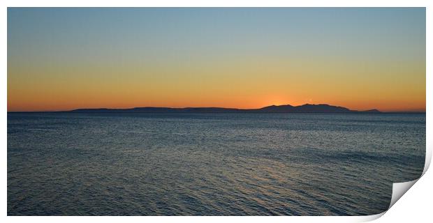Isle of Arran at sunset Print by Allan Durward Photography