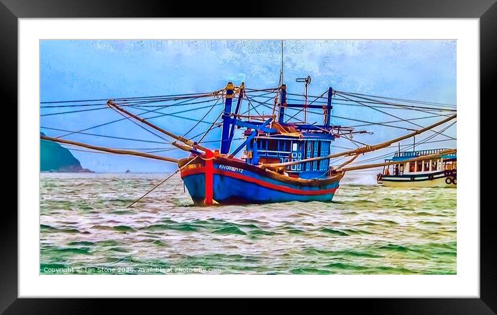Fishing in Vietnam  Framed Mounted Print by Ian Stone