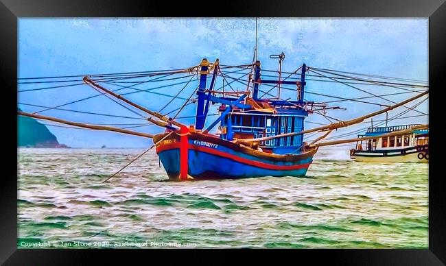 Fishing in Vietnam  Framed Print by Ian Stone