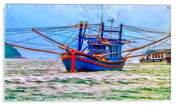 Fishing in Vietnam  Acrylic by Ian Stone