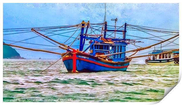 Fishing in Vietnam  Print by Ian Stone