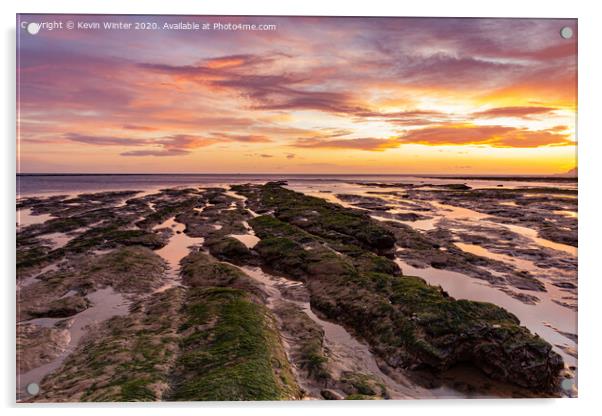 Redcar Rocks Acrylic by Kevin Winter