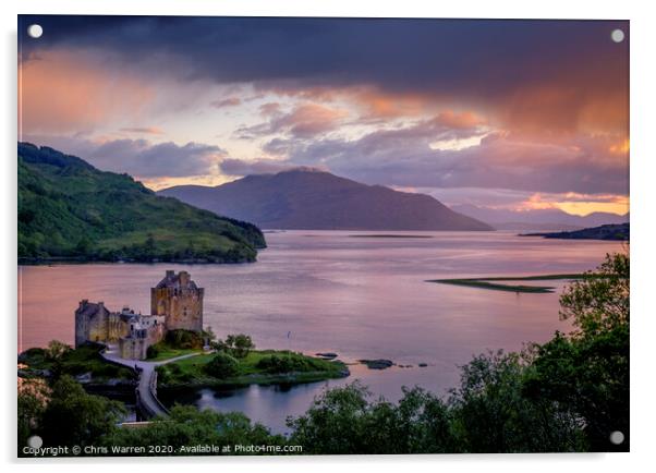 Eilean Donan Castle at night Acrylic by Chris Warren