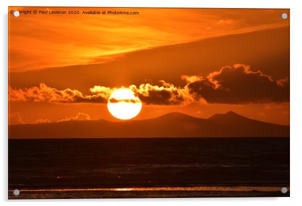 Isle of Man Sunset Acrylic by Paul Leviston