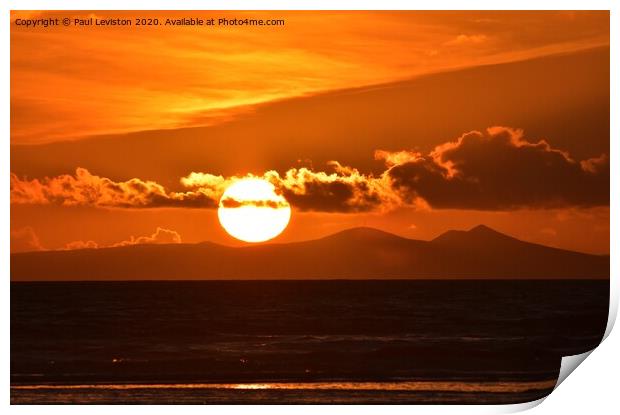 Isle of Man Sunset Print by Paul Leviston