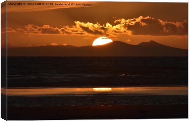 Isle of Man Sunset  Canvas Print by Paul Leviston