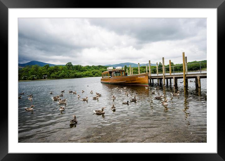 Moored at Windermere Framed Mounted Print by Tony Brooks