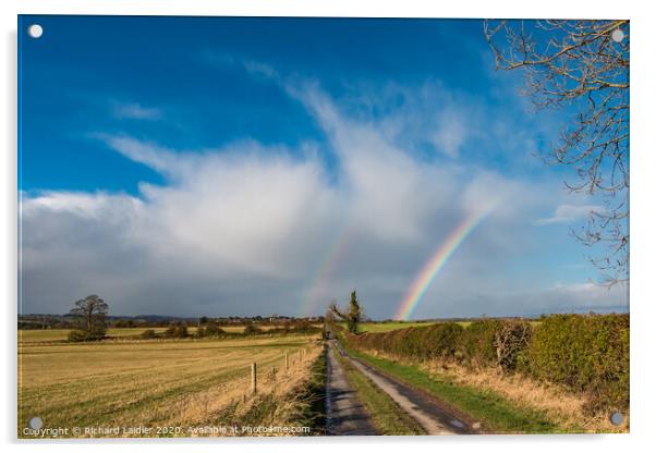 Double Rainbow at Van Farm, Thorpe, Teesdale Acrylic by Richard Laidler