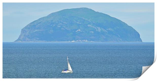 Wind power passing Ailsa Craig Print by Allan Durward Photography