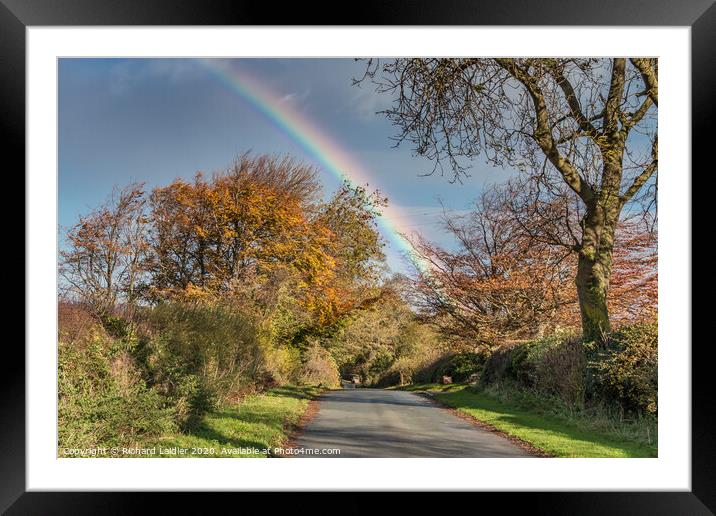 Autumn rainbow at Thorpe, Teesdale Framed Mounted Print by Richard Laidler