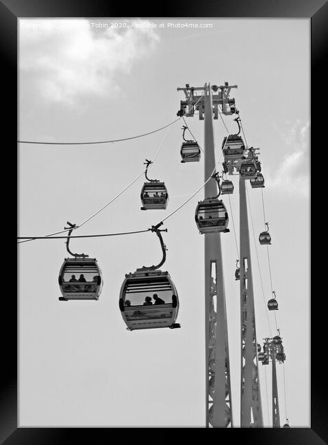 Cable Cars in the Sky Framed Print by Laurence Tobin