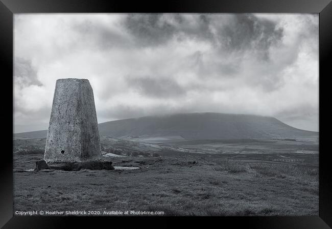 Mist Over Pendle Hill Lancashire Framed Print by Heather Sheldrick
