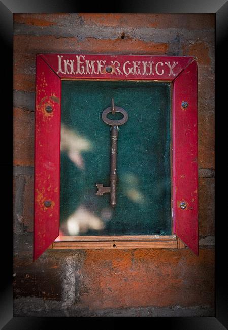 Emergency key Framed Print by Nathan Wright