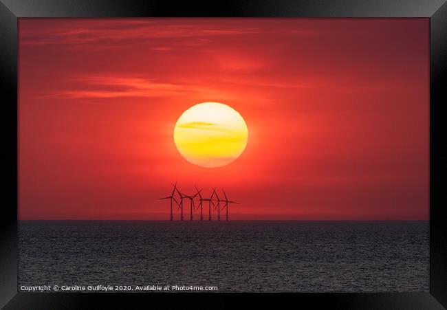 Wind Farm Sunset Framed Print by Caroline James