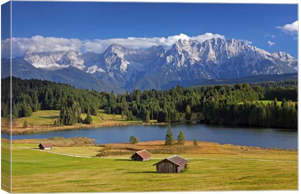 Karwendel Mountain Range and Lake Gerold Canvas Print by Arterra 