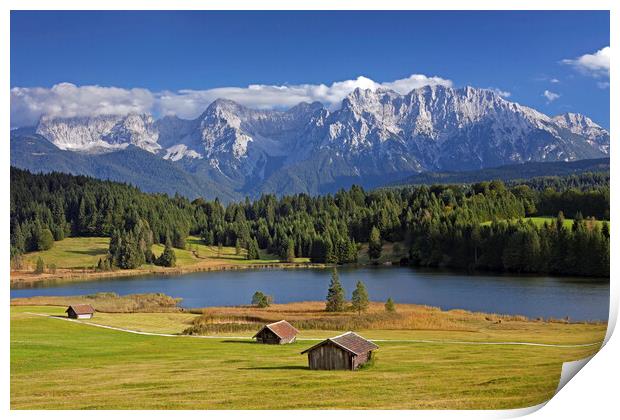 Karwendel Mountain Range and Lake Gerold Print by Arterra 
