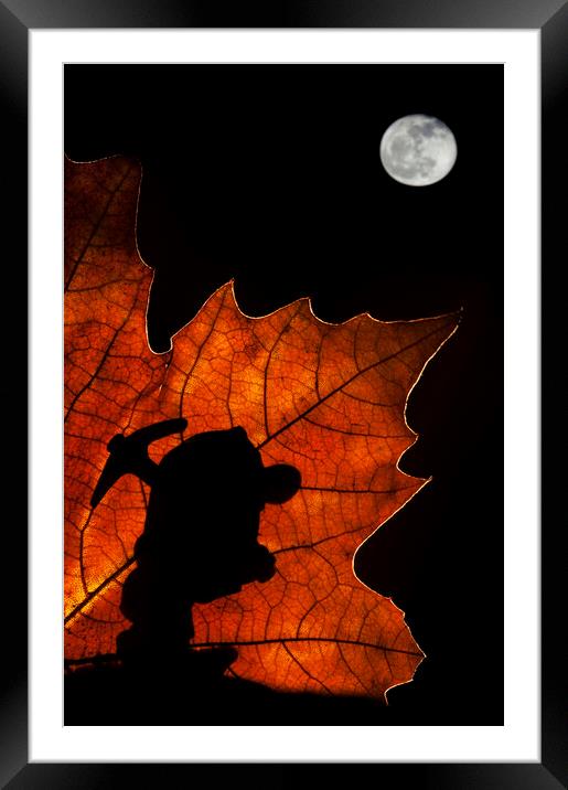 Gnome Marching at Night Framed Mounted Print by Arterra 