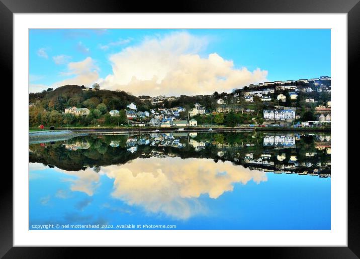 East Looe From The Millpool. Framed Mounted Print by Neil Mottershead