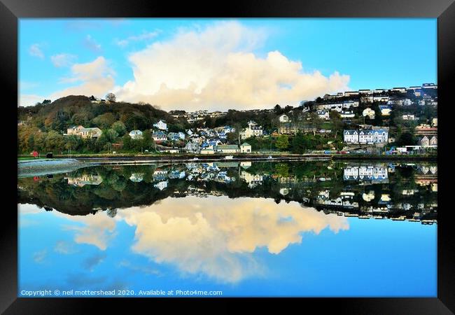 East Looe From The Millpool. Framed Print by Neil Mottershead