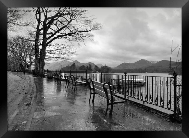 A rainy day in Derwentwater.  Framed Print by Lilian Marshall