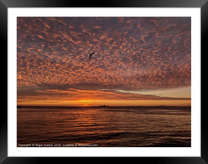 Lisbon Sunrise Sky Framed Mounted Print by Roger Dutton