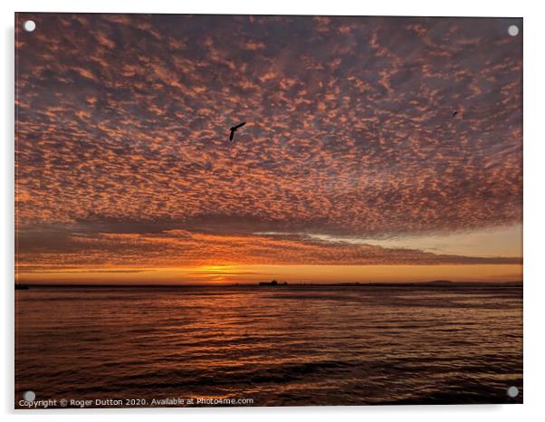 Lisbon Sunrise Sky Acrylic by Roger Dutton