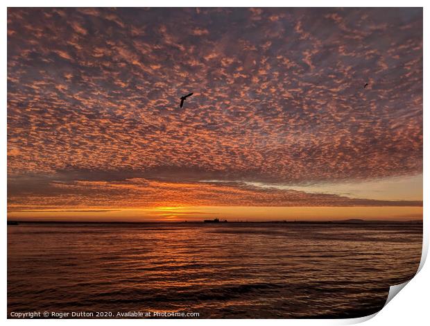 Lisbon Sunrise Sky Print by Roger Dutton
