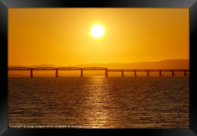 Tay Bridge Sunset Framed Print by Craig Doogan