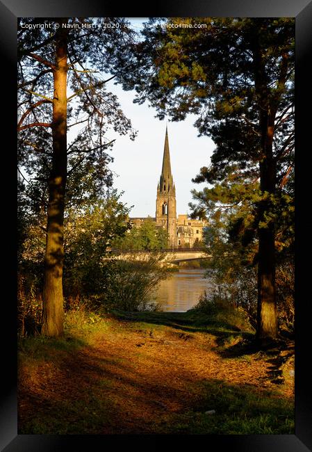 A view from Moncreiffe Island, Perth  Framed Print by Navin Mistry