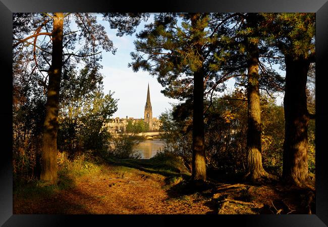 A view from Moncreiffe Island, Perth Scotland Framed Print by Navin Mistry