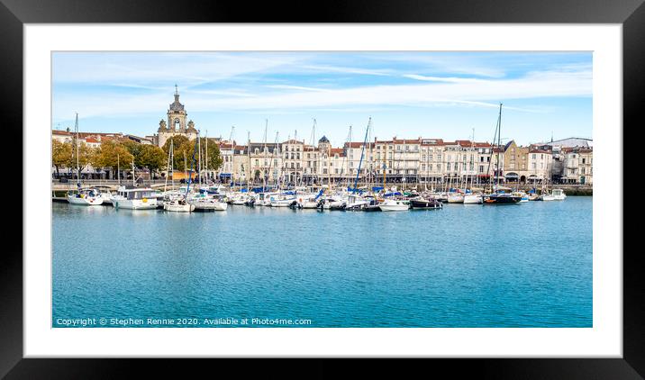 Yachts at La Rochelle, France Framed Mounted Print by Stephen Rennie