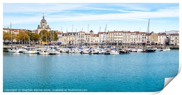 Yachts at La Rochelle, France Print by Stephen Rennie