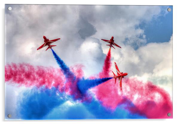 Red Arrows Colour Burst Acrylic by David Stanforth