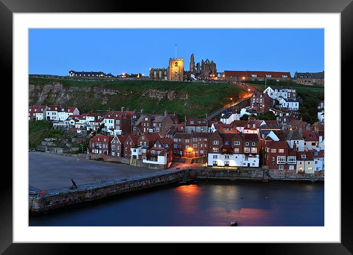 East Cliff, Whitby at Dusk Framed Mounted Print by graham young