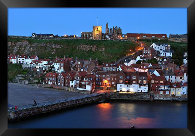 East Cliff, Whitby at Dusk Framed Print by graham young