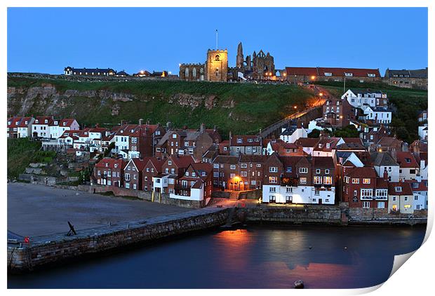 East Cliff, Whitby at Dusk Print by graham young