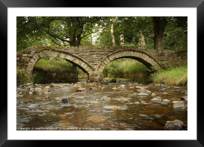 Wycoller Packhorse Bridge and Beck Framed Mounted Print by Heather Sheldrick