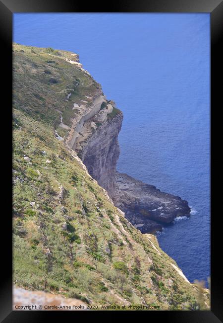 Dingli Cliffs, Malta. Framed Print by Carole-Anne Fooks