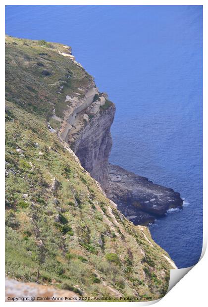 Dingli Cliffs, Malta. Print by Carole-Anne Fooks