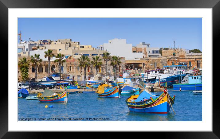 Marsaxlokk Waterfront, Malta. Framed Mounted Print by Carole-Anne Fooks