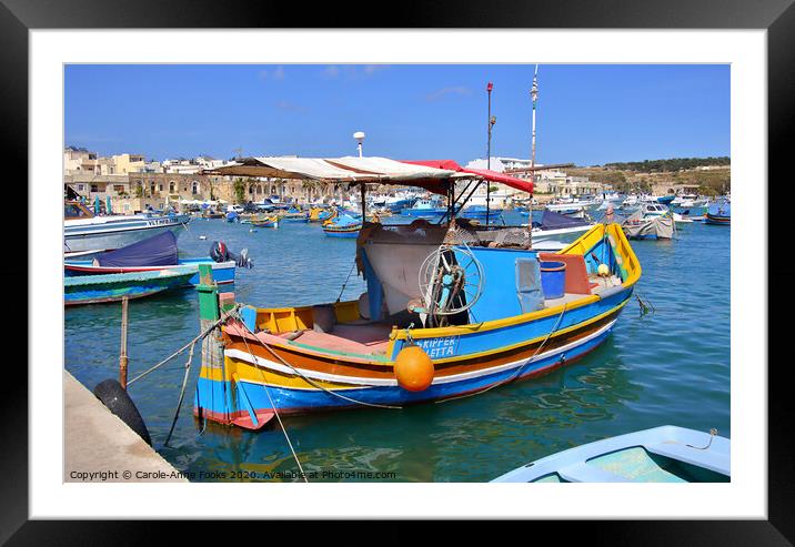 Marsaxlokk Waterfront, Malta. Framed Mounted Print by Carole-Anne Fooks