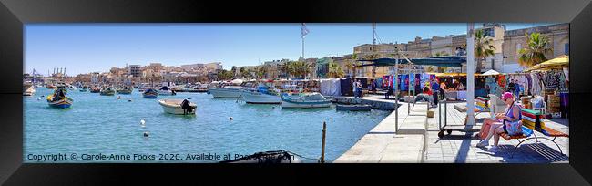 Marsaxlokk Waterfront, Malta. Framed Print by Carole-Anne Fooks