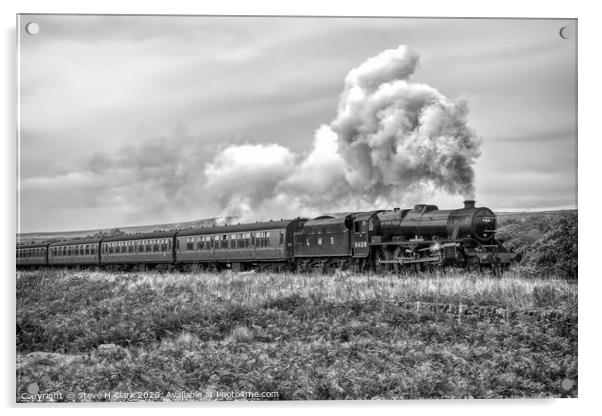 LMS Black Five - Black and White Acrylic by Steve H Clark