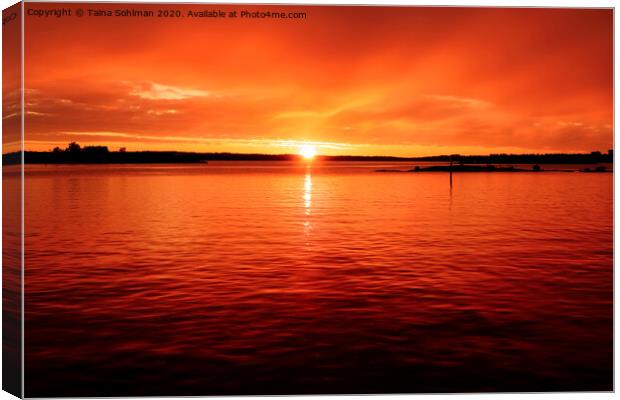 Red September Sunrise  Canvas Print by Taina Sohlman