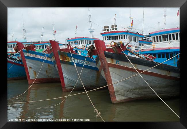 Fishing Boats Framed Print by George Haddad