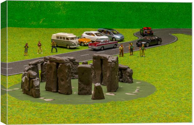Stonehenge Tourists Canvas Print by Steve Purnell