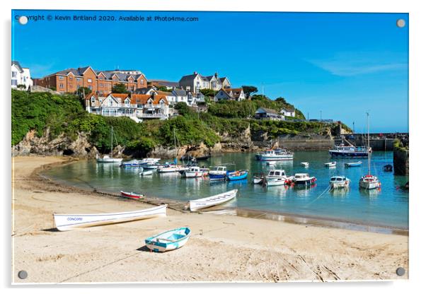 newquay harbour cornwall Acrylic by Kevin Britland