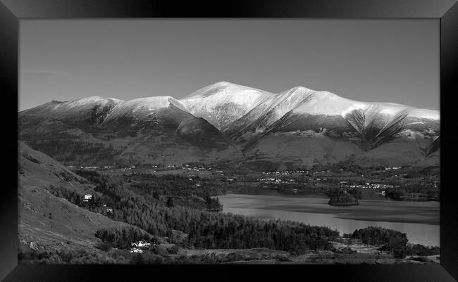 Snow capped Skiddaw, The Lake District Framed Print by Dan Ward